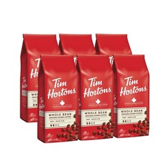 Tim Hortons Whole Bean Original, Medium Roast 12 Ounce (Pack of 6), Red