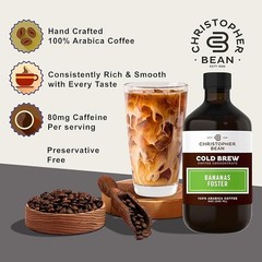 Christopher Bean Bananas Foster Cold Brew Coffee – 100% Arabica Coffee Bottle