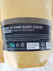 250g – Tanzania AA – Specialty Grade – Ground Danki Premium Coffee- 100% Arabica