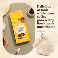 Dark Roast Organic Whole Bean Coffee | Gourmet Nootropic Mushroom Coffee Beans w