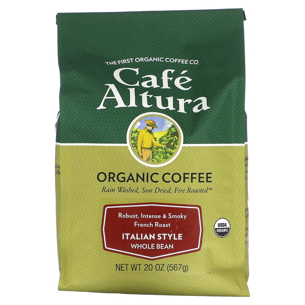 Organic Coffee, Italian Style, Whole Bean, French Roast, 20 oz (567 g)