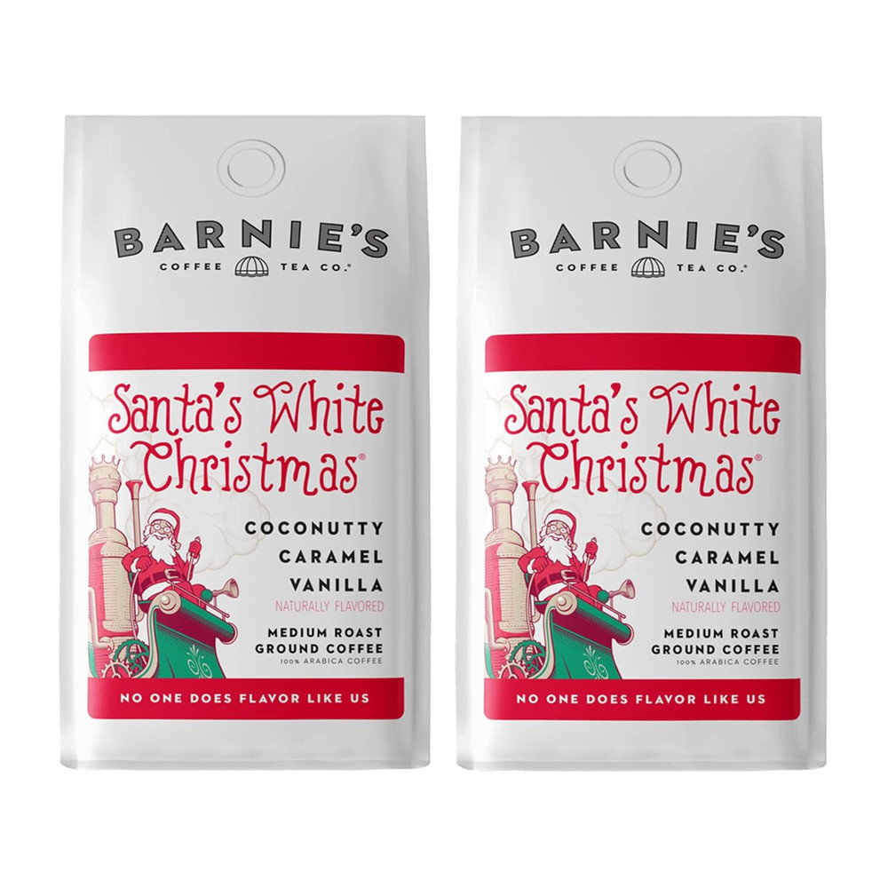 Barnie’s White Christmas Coffee 12 oz Bag Pack of 2 Coconut Caramel Vanilla