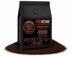 FUELED BY COFFEE 110 Octane High-Performance Espresso Blend 8oz Bag Drip Grind