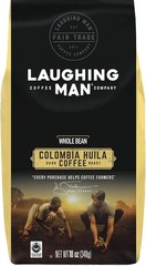 LAUGHING MAN Colombia Huila, Whole Bean Coffee, Dark Roast, 18 Oz – Old Stock