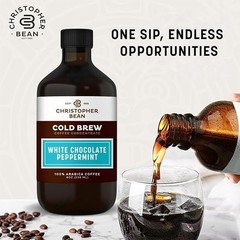 Christopher Bean White Chocolate Peppermint Cold Brew Coffee Bottle