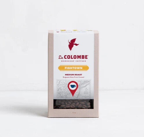 LA COLOMBE COFFEE FISHTOWN MEDIUM ROAST BLEND WHOLE BEAN 12OZ