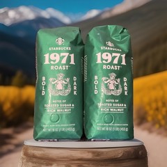 2 LBS STARBUCKS 1971 ANNIVERSARY DARK ROAST PREMIUM WHOLE BEANS COFFEE Exp O8/26