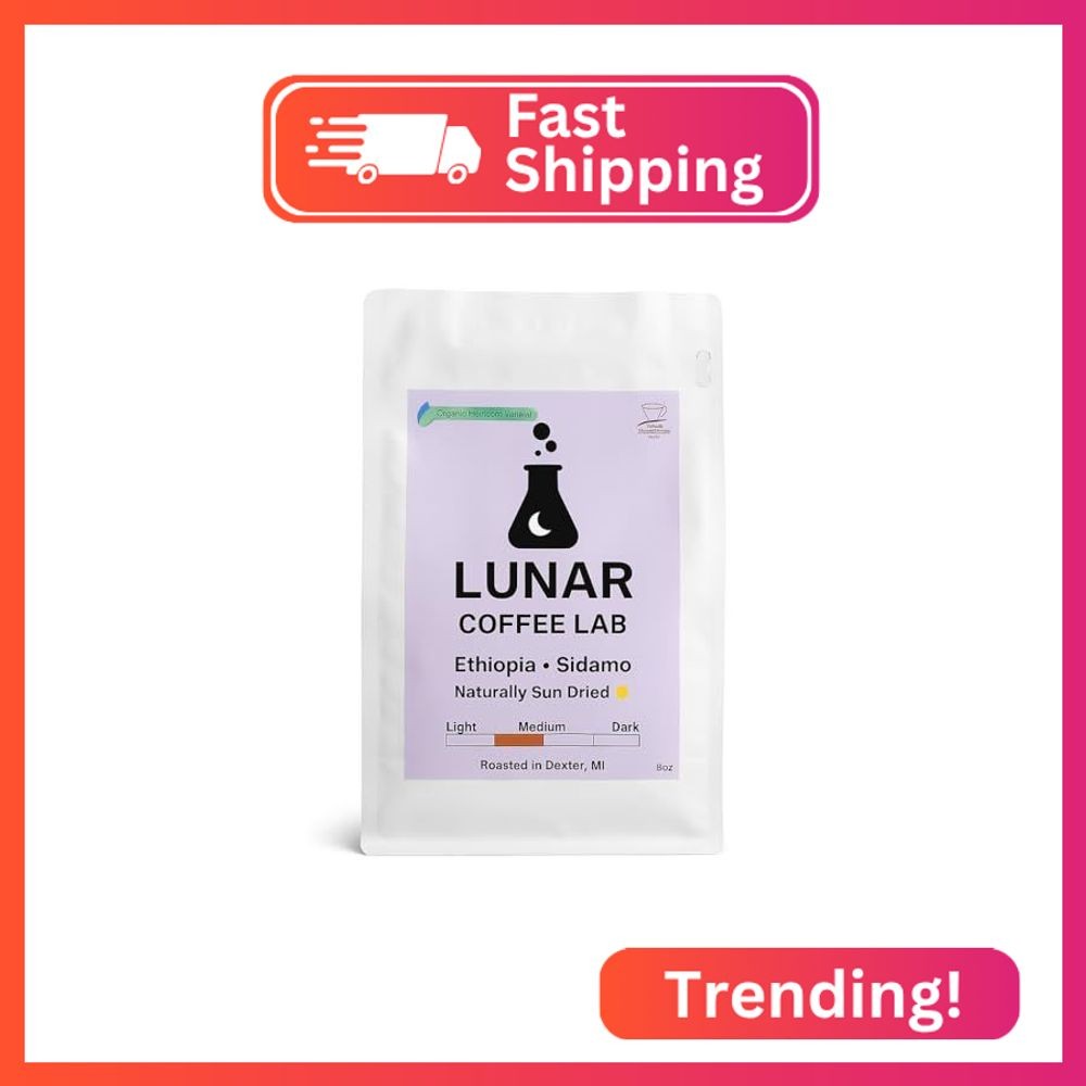 Lunar Coffee Lab Heirloom Organic Ethiopia Coffee – Medium Light Roast – Cup of