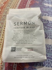 Verve, Sermon, Whole Bean Coffee, Medium Roast Blend, 12 oz, Best By: 3/30/2026