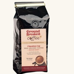 GroundBreakers Coffee Cinnabun Cup Medium Roast Drip Specialty Grade 12 oz