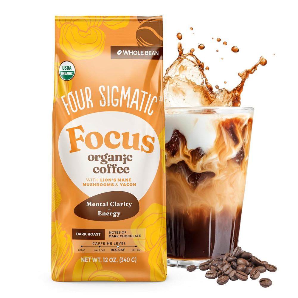Four Sigmatic Dark Roast Organic Whole Bean Coffee | Gourmet Nootropic Mushroom