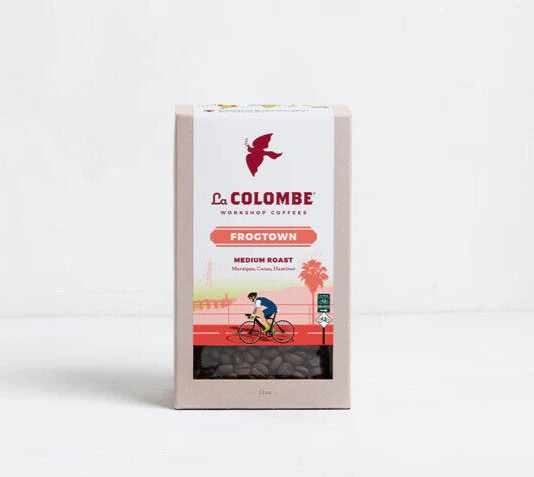 LA COLOMBE COFFEE FROGTOWN MEDIUM ROAST BLEND WHOLE BEAN 12OZ