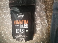 Coopers Cask Cofee Sumatra Organic Dark Roast 12 Oz
