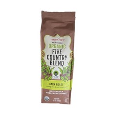 Trader Joe’s Organic Five Country Blend Fair Trade Dark Roast Whole Bean 13 oz