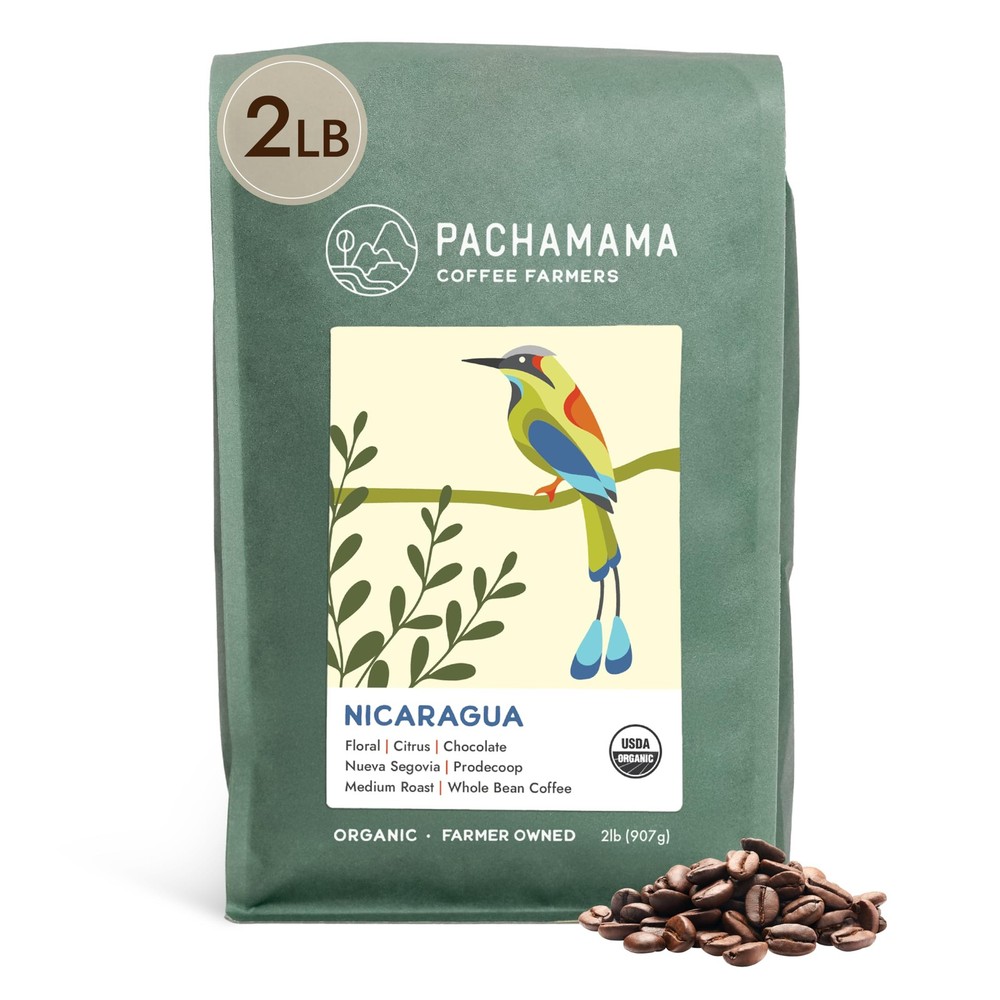 Organic Coffee – Nicaragua Medium Roast Whole Bean Coffee – 2 lb – Farmer Own…