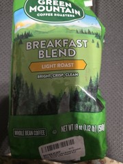 Green Mountain Coffee Roasters Breakfast Blend Whole Bean Coffee Bagged 180z