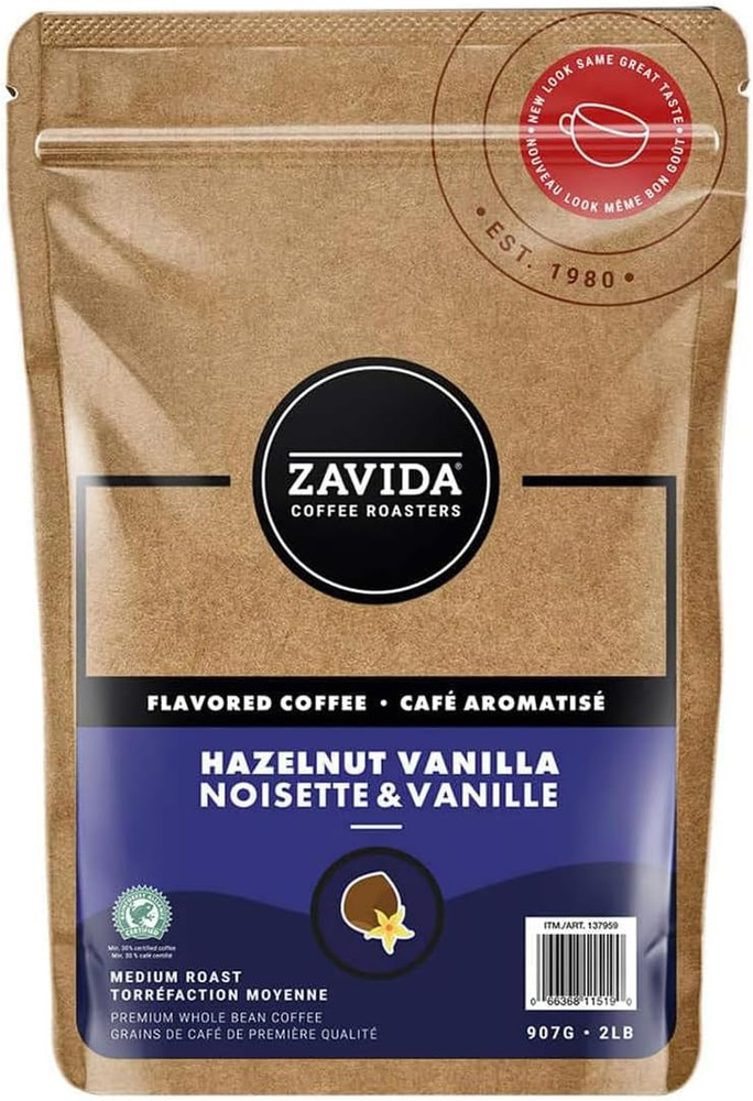 Premium Hazelnut Vanilla Whole Bean Coffee, 2 LB