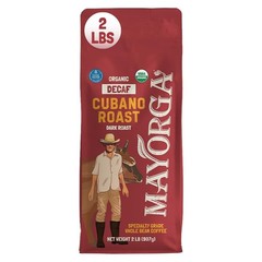 Mayorga Decaf Coffee 2 Lb Bag Dark Roast Organic Whole Bean