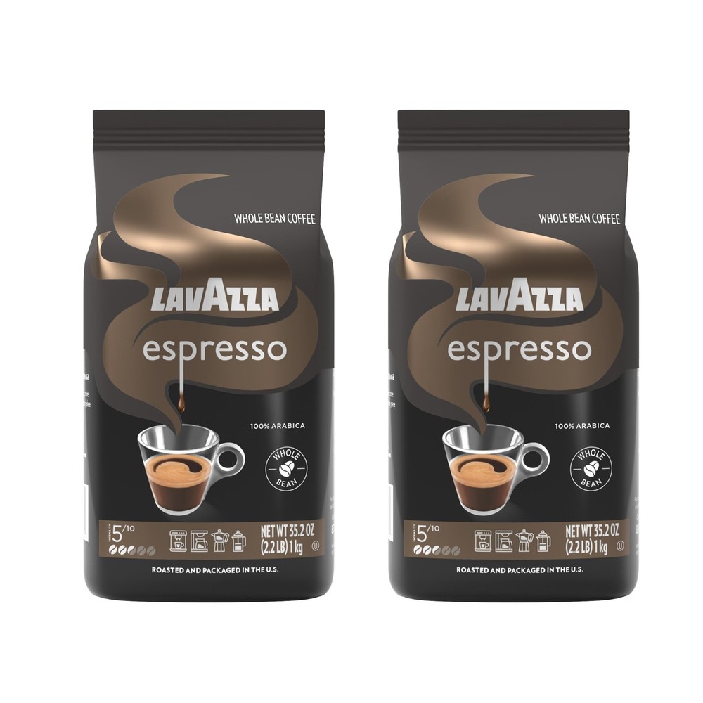 Espresso Whole Bean Coffee, Medium Roast, 100% Arabica, 2.2 lb Bag – (Pack of 2)
