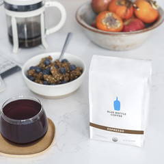 Blue Bottle Whole Bean Organic Coffee, Espresso, Dark Roast, 12 Ounce Bag (Pack