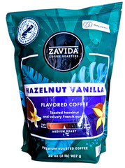 Zavida Coffee Whole Bean Coffee Hazelnut Vanilla 32 Oz EXP 09/2026