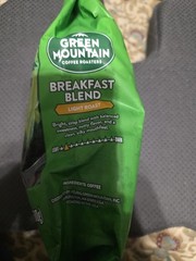 Green Mountain Coffee Roasters Breakfast Blend Whole Bean Coffee Bagged 180z