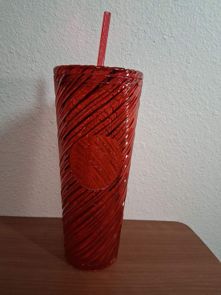 NWT Starbucks Tumbler Red With Straw Holiday Christmas Drinkware MSRP $29.95