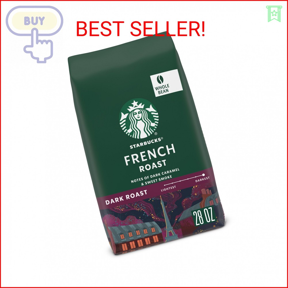 Starbucks Whole Bean Coffee, Dark Roast Coffee, French Roast, 100% Arabica, 1 ba