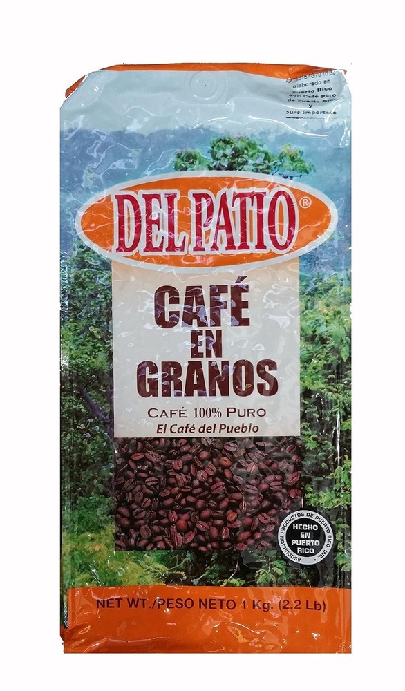 Del Patio Coffee Medium Roast Whole Beans 2.2 lb – 100% Pure Puerto Rican Coffee