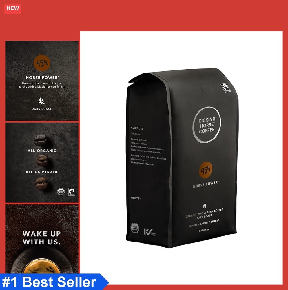 Dark Roast Whole Bean Coffee 2.2 lb Organic Arabica French Press Drip Cold Brew
