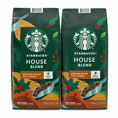 2 Packs Starbucks House Blend Medium Roast Whole Bean Coffee 40 oz Each = 80 oz