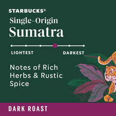 Starbucks Whole Coffee Beans, Dark Roast Hot or Iced Coffee, Single-Origin Sumat