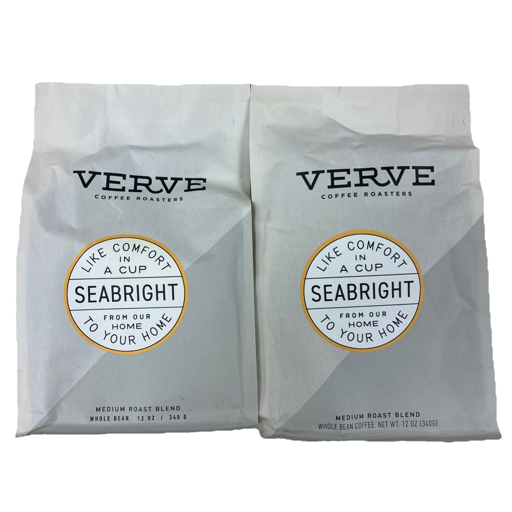 2-PACK Verve Coffee Roasters Sea Bright Medium Roast Whole Bean 12oz BB 09/2026