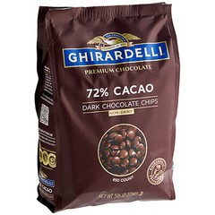 Ghirardelli 72% Non-Dairy Dark Chocolate .65M Baking Chips 5 lb. – 2/Pieces