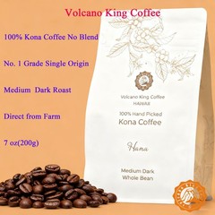 Hawaiian Kona Coffee Beans, No. 1 Grade, 100% Kona No Blend, Medium Dark Roas…