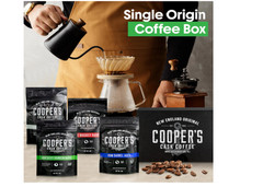 Bourbon Whiskey Barrel Aged Coffee Box Set 4 Whole Bean Single Origin Gift