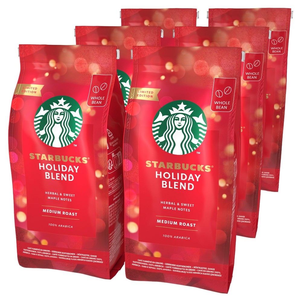 6 x Starbucks HOLIDAY BLEND – Coffee Beans Bag 6 x 190g / 6.7oz