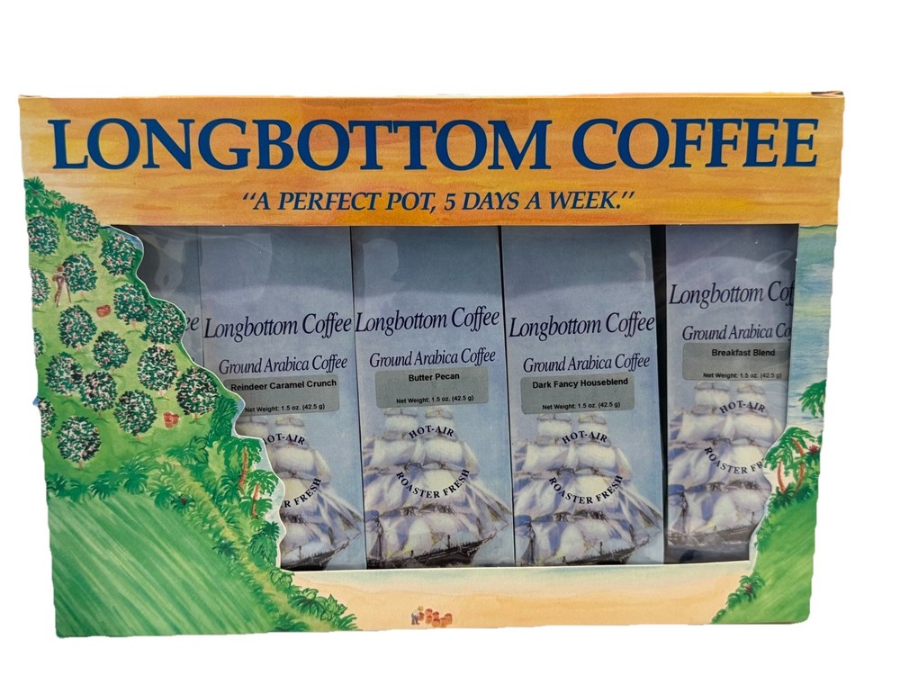 5 Pack Long Bottom Ground Arabic Coffee Dark Fancy Blend 1.5 Oz Each Gift Set