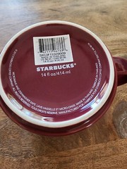 2013 Starbucks Maroon / Cranberry Red Coffee Cup Tea Mug | 14oz