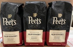 Peet’s Major Dickason’s Blend Whole Bean Coffee 3 Packages Dark Roast