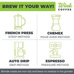 Wink Blonde Roast Whole Bean Coffee Large 2.2 Pound Bag 100% Arabica Coffee Bean