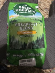 Green Mountain Coffee Roasters Breakfast Blend Whole Bean Coffee Bagged 180z