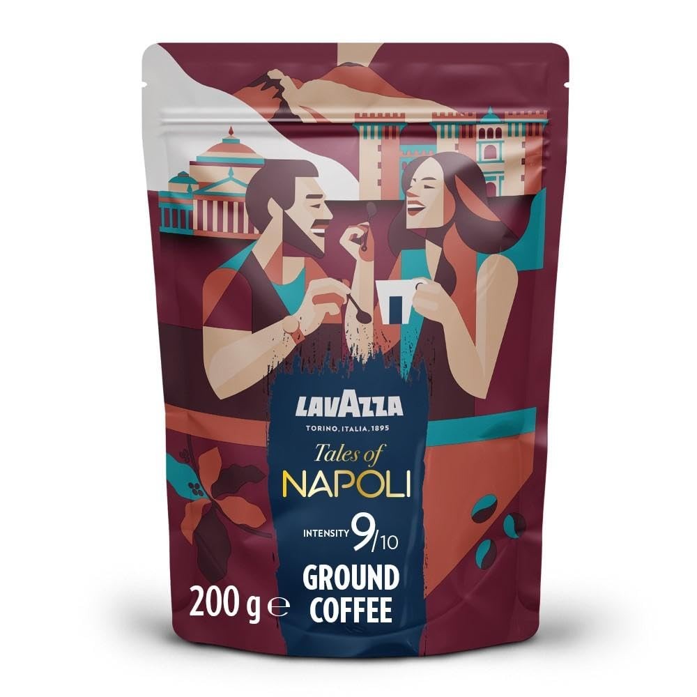 Lavazza, Tales of Napoli, Coffee Ground, Ideal for Moka Pots, with Aromatic Note
