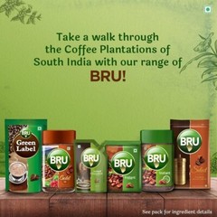 Bru Instant 100% Coffee Freshly Roasted Coffee Beans in a 100g Glass Jar