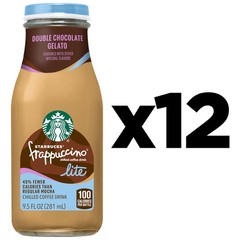 Starbucks Frappuccino Lite Chocolate Gelato 9.5 Fl Oz Bottles Pack Of 12 Fewer