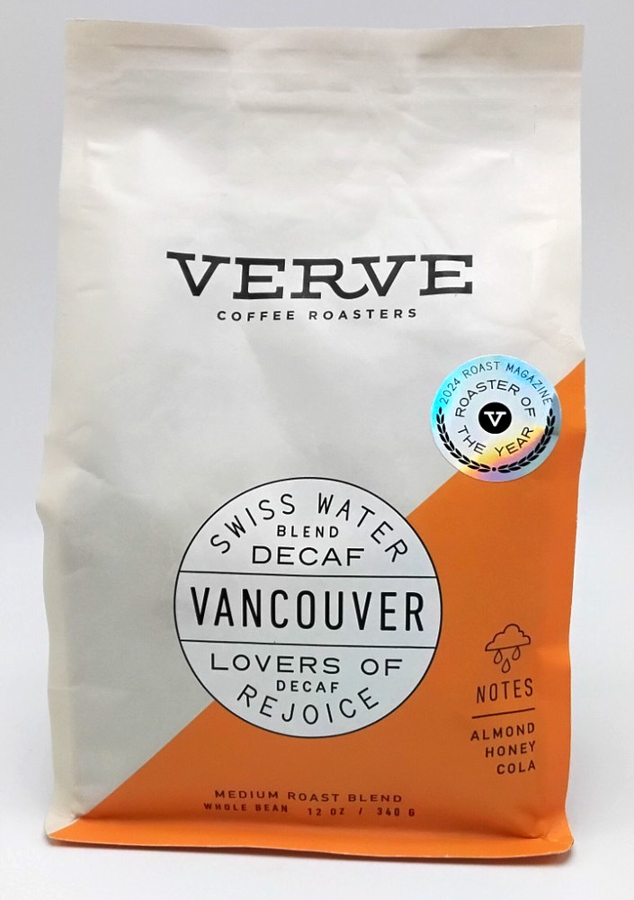 VERVE Coffee Roasters VANCOUVER Blend DECAF Medium Roast Whole Bean 12 oz