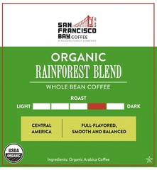 3 lbs, San Francisco Bay Organic Rainforest Blend Whole Bean Coffee,( 1361 g )