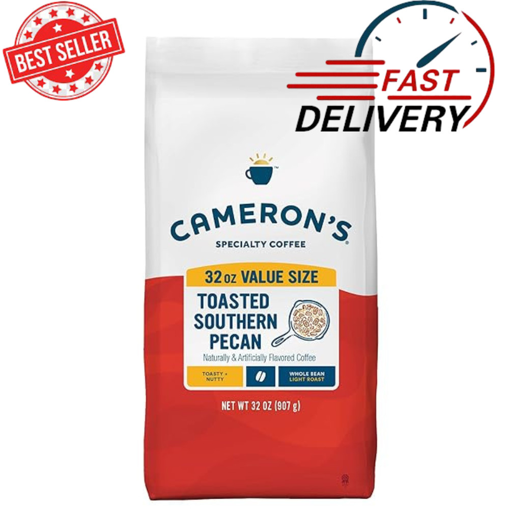 Cameron’s Coffee Roasted Whole Bean Coffee, Flavor Toasted Southern Pecan, 32 oz