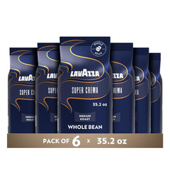 Super Crema Whole Bean Coffee, Medium Espresso Roast, Arabica and Robusta Blend,