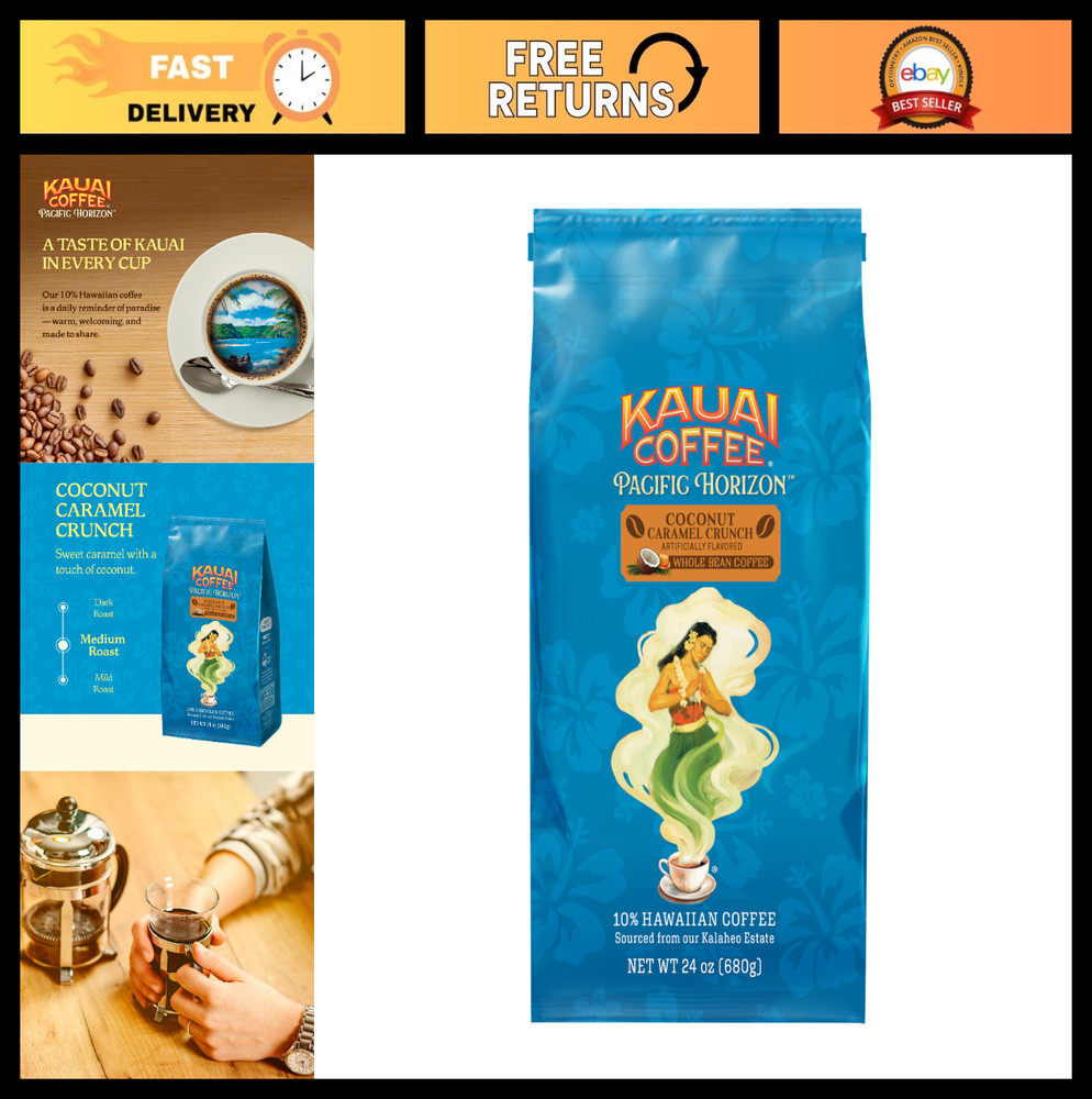 Smooth Medium Roast Whole Bean Coffee – Pure Arabica, Nutty Caramel & Coconut –